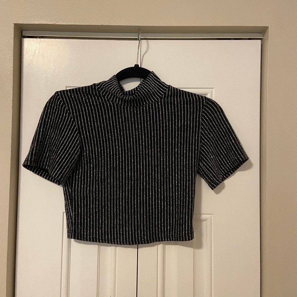 Sparkle Striped Crop Top